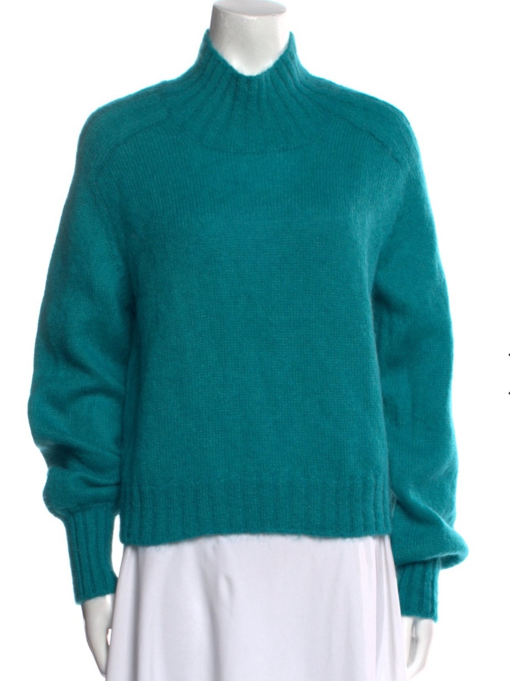 Alberta Ferretti Mohair Wool Teal Crewneck Women's Sweater Size L